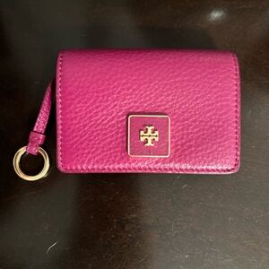 Tory Burch Fuchsia Leather Card Wallet